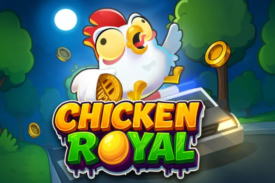 Chicken Royal slot logo by InOut at AllySpin Casino