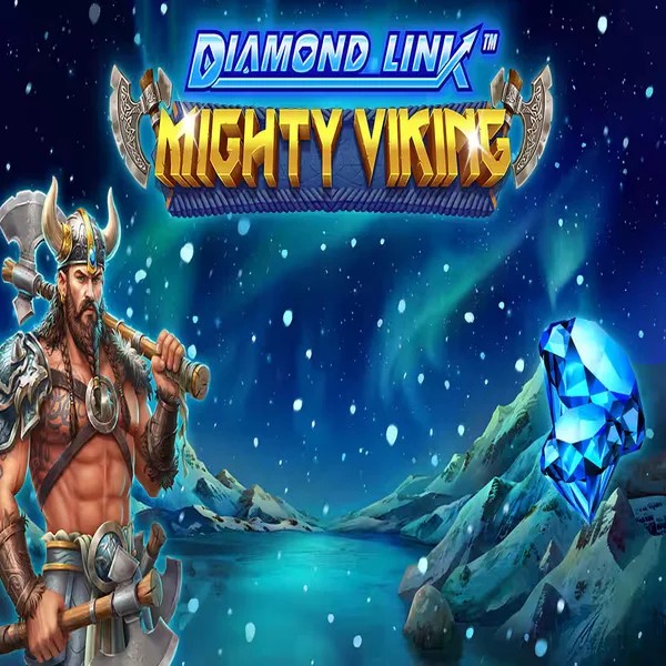 Diamond Link Mighty Viking slot logo by Greentube at AllySpin Casino